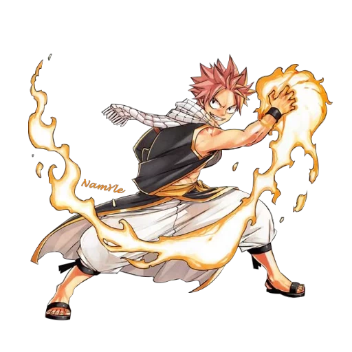 natsu, natsu dragneel, arte de cola de hadas, natsu dragó la llama, render de natsu dragneel