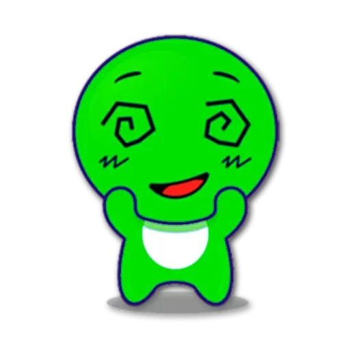 people, kawai sticker, green little man
