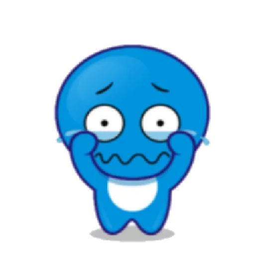 a toy, characters, blue smile, blue smiley
