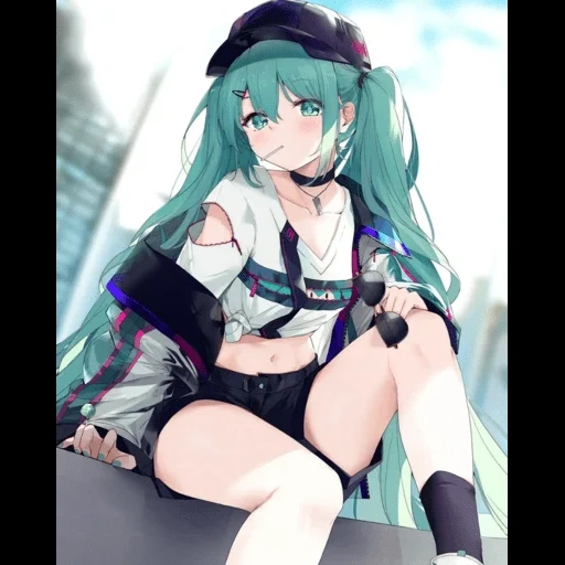 anime, arte anime, hatsune miku vocaloid, collezione yamama kangtai, verde mao vergine