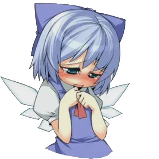 cirno chibi, touhou cirno, cirno touhou chibi, touhou hisoutensoku, cirno touhou is embarrassed