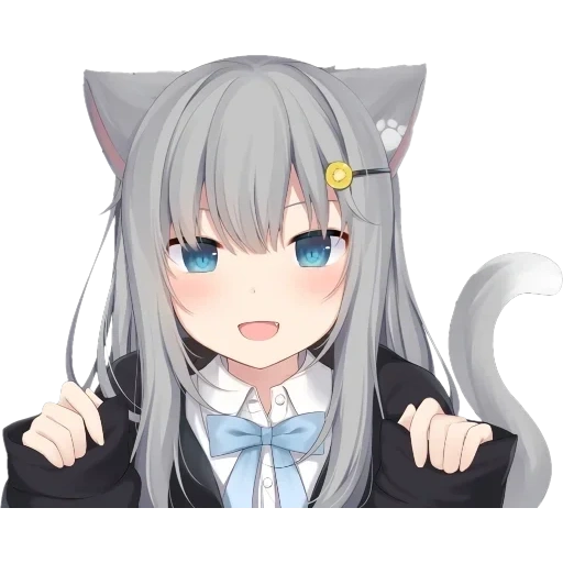 аниме neko, неко аниме арт, девушка ушками, амаширо натсуки, amashiro natsuki