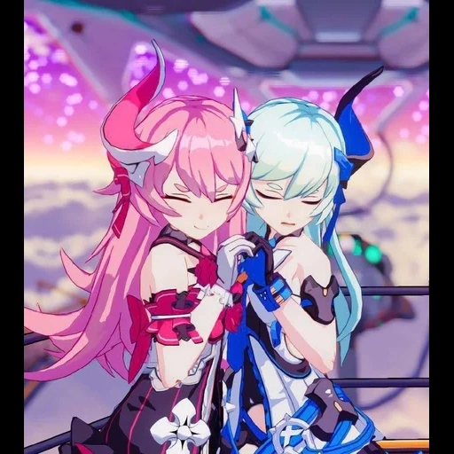 honkai impact 3, honkai impact 3 rd, honkai impact rosalia, honkai impact 3 lilia rosalia, liliya and rozaliya olenyeva school uniform