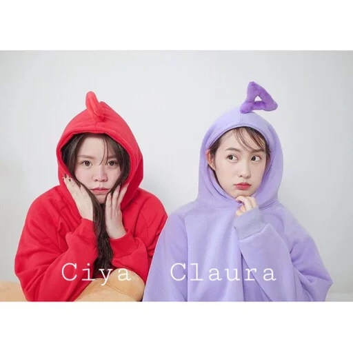 com um capô, kigurumi stech, fantasia de pijama, mamamo telepuziki, telepulos de mamamoo