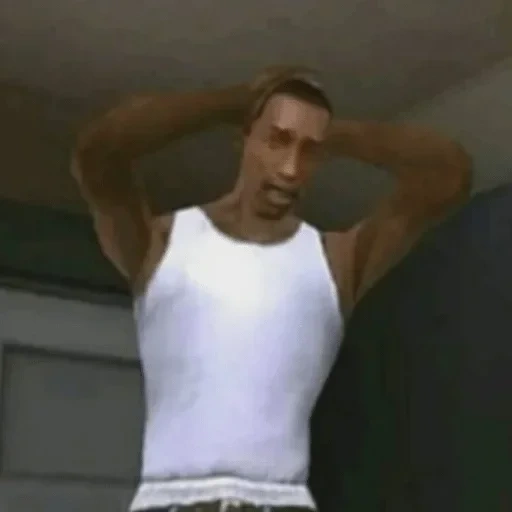 black gta, bulldozer, carl johnson, grandtheft auto san andreas, carl johnson c.j sosteniendo su cabeza