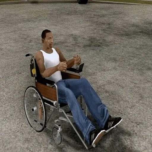 siji disabilitato, passeggino disabilitato gta sa, sedia a rotelle cj gta sa, disabilità gta san andreas, disabilità gta san andreas