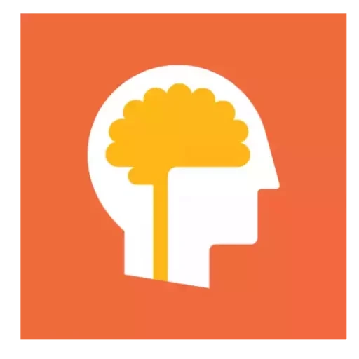 das logo, lumosity, anhang, die lumosity anwendung, icon brain orange