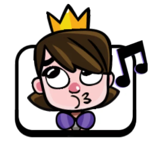 clash royale emotes, der ton der prinzessin, prinzessin manya ruyal emoji, clash royale emoji prinzessin, gähnende prinzessin clay piano emoji