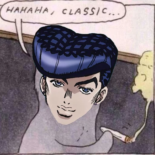 jojo chase, joske kujo, haha meme classic, joske higashikata, josuke higashikata