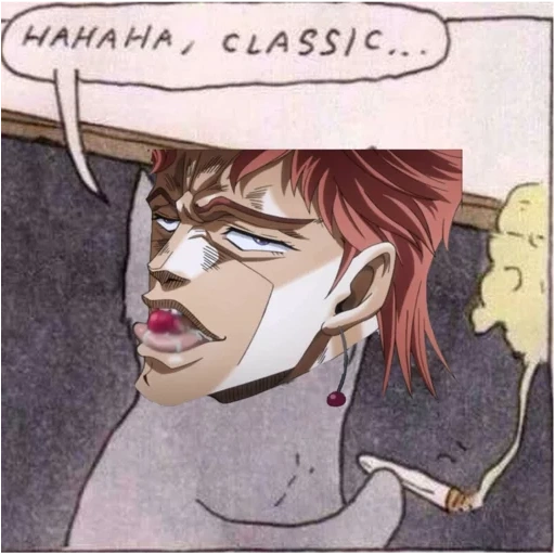 kakyoin, jojo vishnya, hahaha classic, haha gato clássico, cocaína jojo vishnya