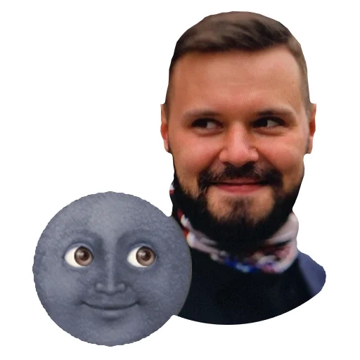 лицо, человек, мужчина, эмодзи луна мемы, черная луна эмоджи