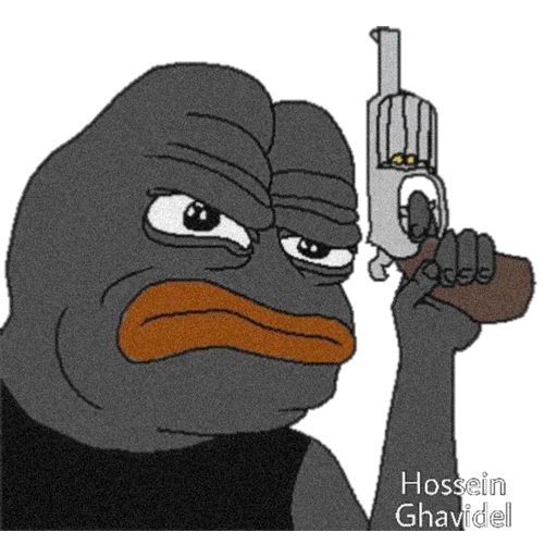 pepe, candaan, pepe toad, pistol pepe, pepe frog