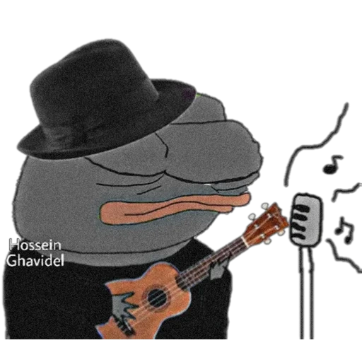 rana, pepe frog, rana pepe, guitarra de rana, rana pepe original