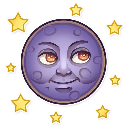 der mond, emoticon moon, smiley moon, smiley moon face, black moon emoticon pack