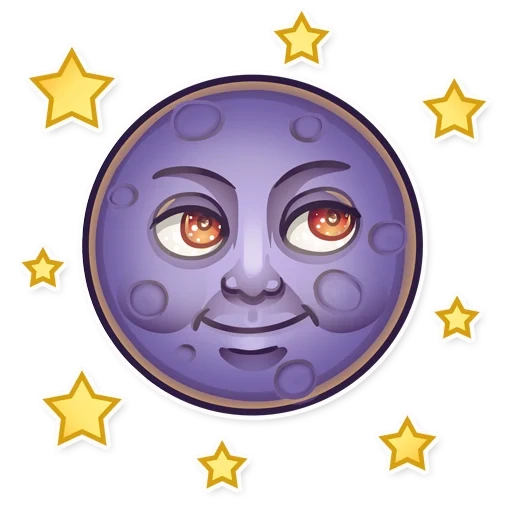 lua, emoji luna, smileik moon, smileik lua face, emoji da lua negra