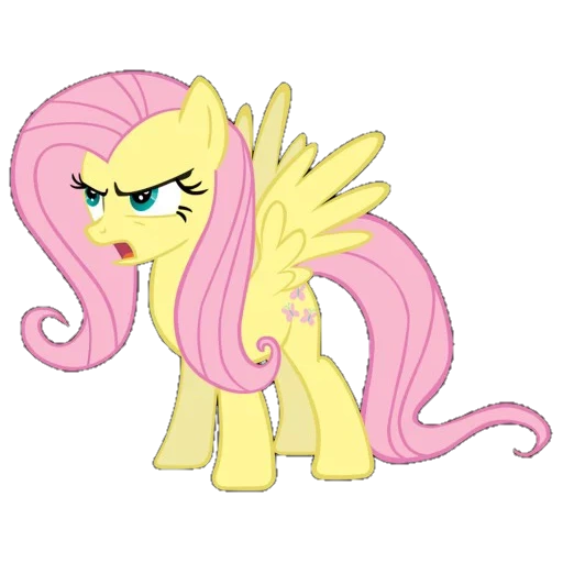 fluttershy, fluttershy marah, fluttershy pony, fluttershy dengan latar belakang putih, karakter kuda poni fluttershy