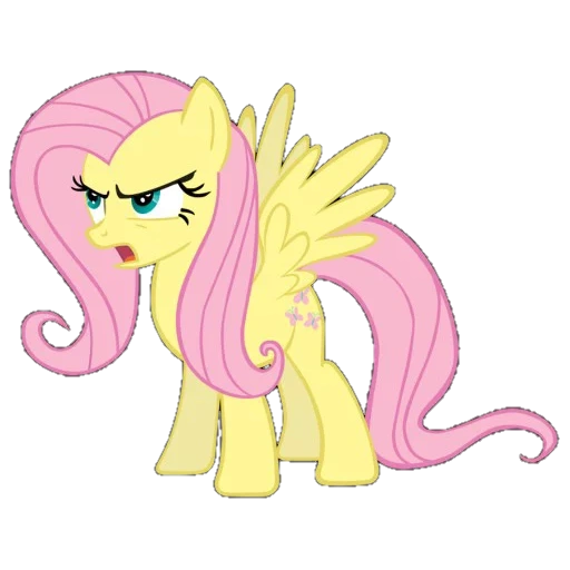 fluttershy, fluttershy está com raiva, fluttershy pony, fluttershy com fundo branco, personagens de pônei fluttershy