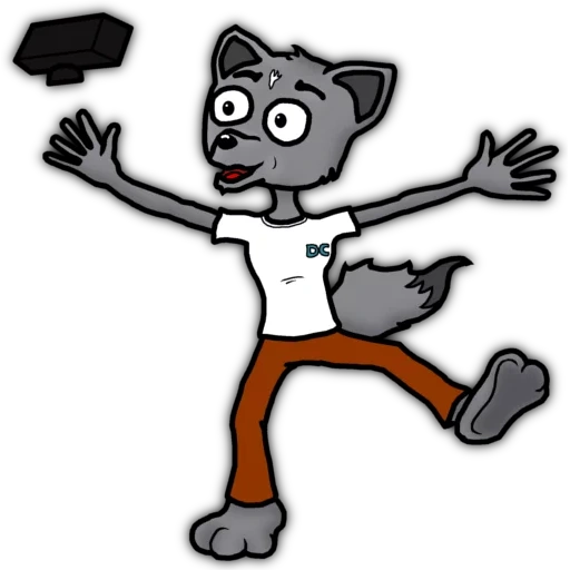 cat, wolf, anime, aggretsuko haida