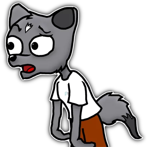 chat, loup, anime, mascotte de loup, chat de charrette de loup