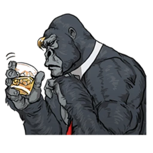il maschio, gorilla, sigaro gorilla, scimmia con una giacca, gorilla a un vettore di costume