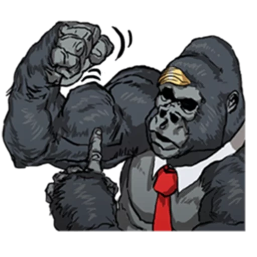 gorila, pock gorilla, gorilla fuerte, el gorila es dibujos animados, gorila bombeado