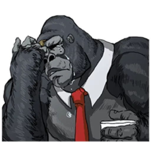 buio, gorilla, sigaro gorilla, scimmia con una giacca, gorilla king cong