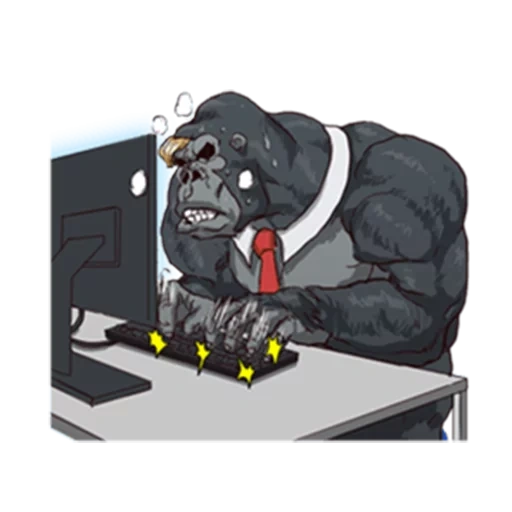 gorila, trep gorilla, emblem gorilla, animasi gorilla 2d, energi gorilla emblem