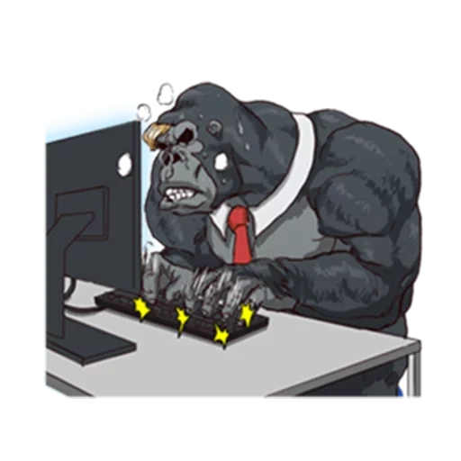 gorilla, gorilla trap, gorilla emblem, gorilla 2d animation, gorilla energy marker