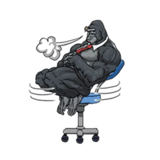 kaki, gorila, manusia, gorila setelah komputer, gorilla duduk menggambar kursi