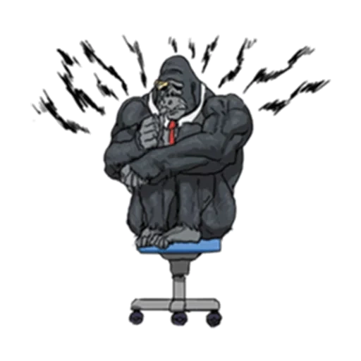 gorilla, böser gorilla, gorilla zeichnung, gorilla nach dem computer, gorilla juu jitsu