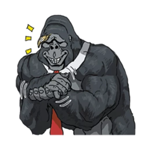 gorilla, böser gorilla, goril gesicht, gorilla zeichnung, gorilla zigarre