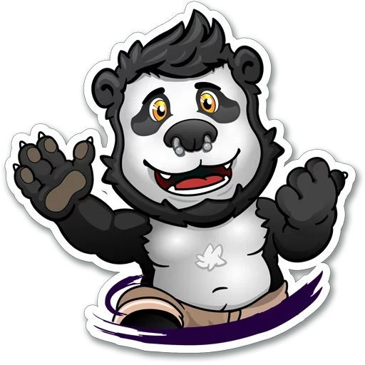 panda, panda sans arrière-plan, stickers panda