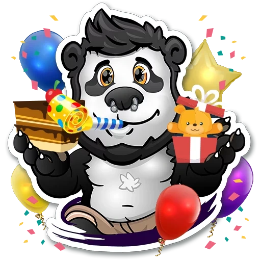 panda, frohe panda, postkarte panda, panda illustration, panda geburtstag