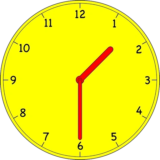horloge jaune, cadran, montres analogiques, un cadran horaire, le cadran est de six heures