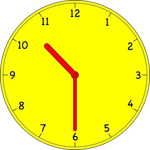 clock face, yellow clock, the dial of the clock, time dial, the dial is six hours
