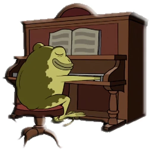 on the other side of the hedge, on the other side of the hedge frog, on the other side of the hedge frog behind the piano