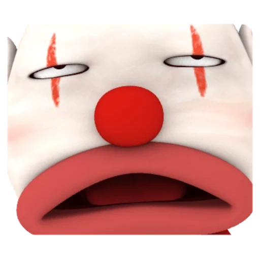 un giocattolo, maschera da clown, clown triste, maschera con labbra con labbra, serie tv square sad clown