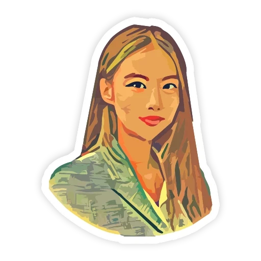 chica, gidle logo, ilustraciones, linda chica, pintura