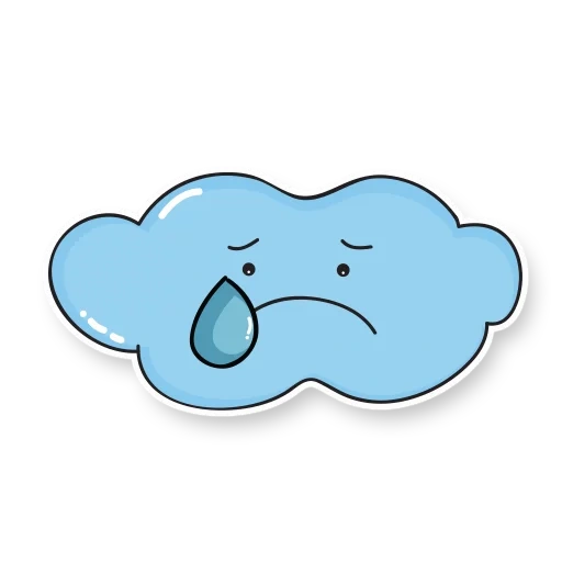 nuvem, nuvem fofa, uma nuvem triste, cartoon cloud fofo