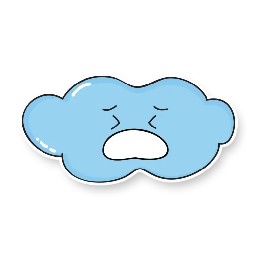 cloud, charmant nuage, un nuage triste, cartoon de nuages, nuage d'ampoule pour bébé