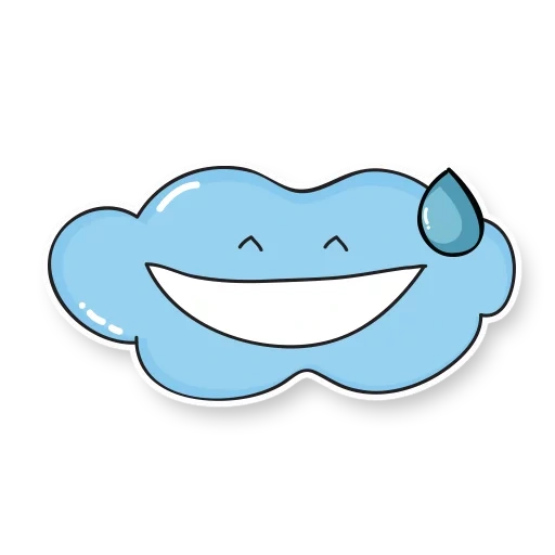 nube, el icono de clip, nube de kawaii, el icono de la nube es dulce