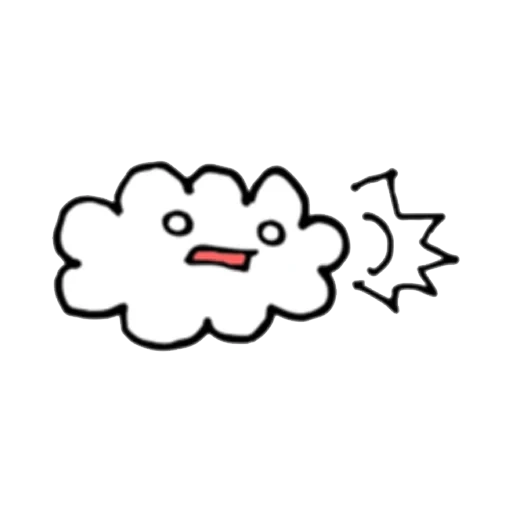 nuage, nuage mignon, cloud kawai, nuage kawaii, un nuage de fond blanc