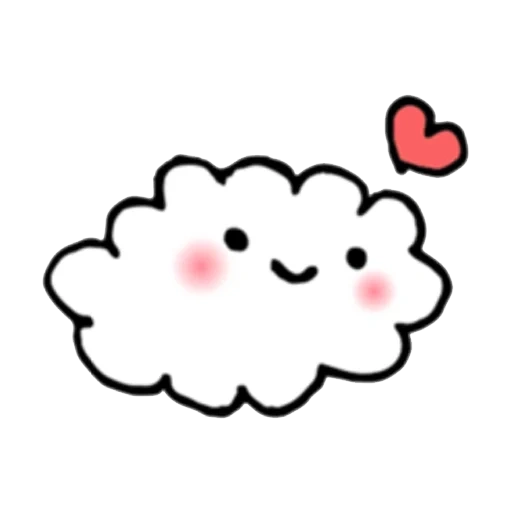 kawaii, nuage mignon, cloud kawai, nuage drôle, le nuage est un dessin doux