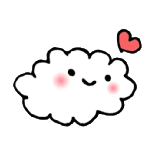 kawaii, linda nube, nube kawai, nube divertida, la nube es un dibujo dulce