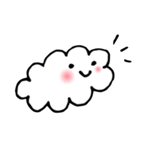 nuage mignon, nuages blancs, croquis de cloud, cloud kawai, le nuage est un dessin doux