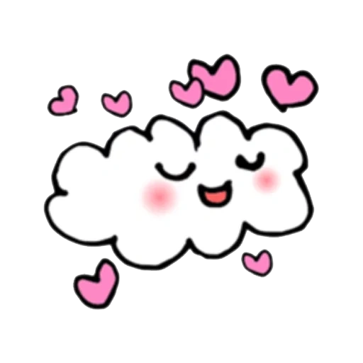 hermoso, clipart, nube kawai, lindos dibujos, corazones de pezuña