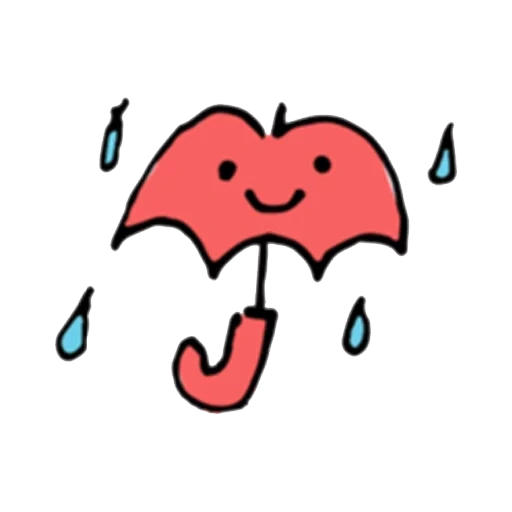 image, parapluie rouge, parapluie de dessins animés, figure du parapluie, dessins kawaii avec parapluies