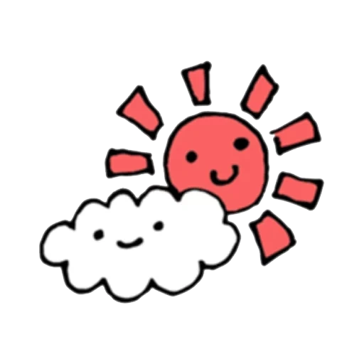 nuage, le doux soleil, clouds sun, soleil rouge, mignon sun sun