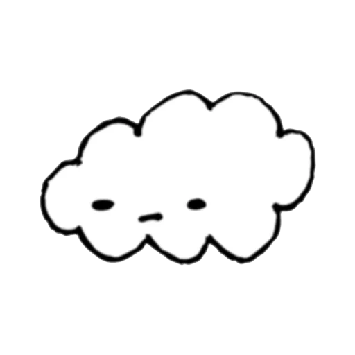 nuage mignon, nuage de croquis, colorer un nuage, nuage d'enfants colorants, coloriage kawaii cloud