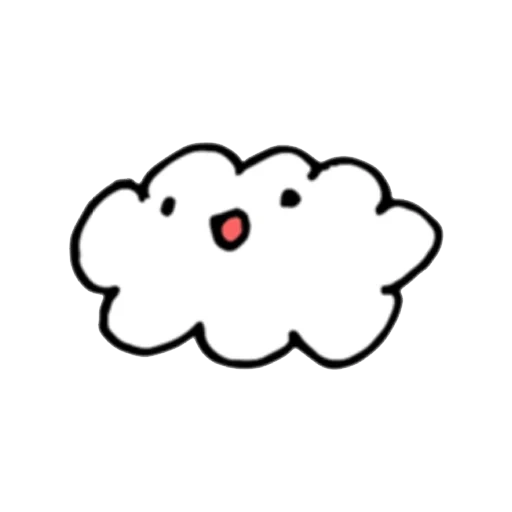 linda nube, nube de bocetos, nube de kawaii, colorear una nube, una pequeña nube